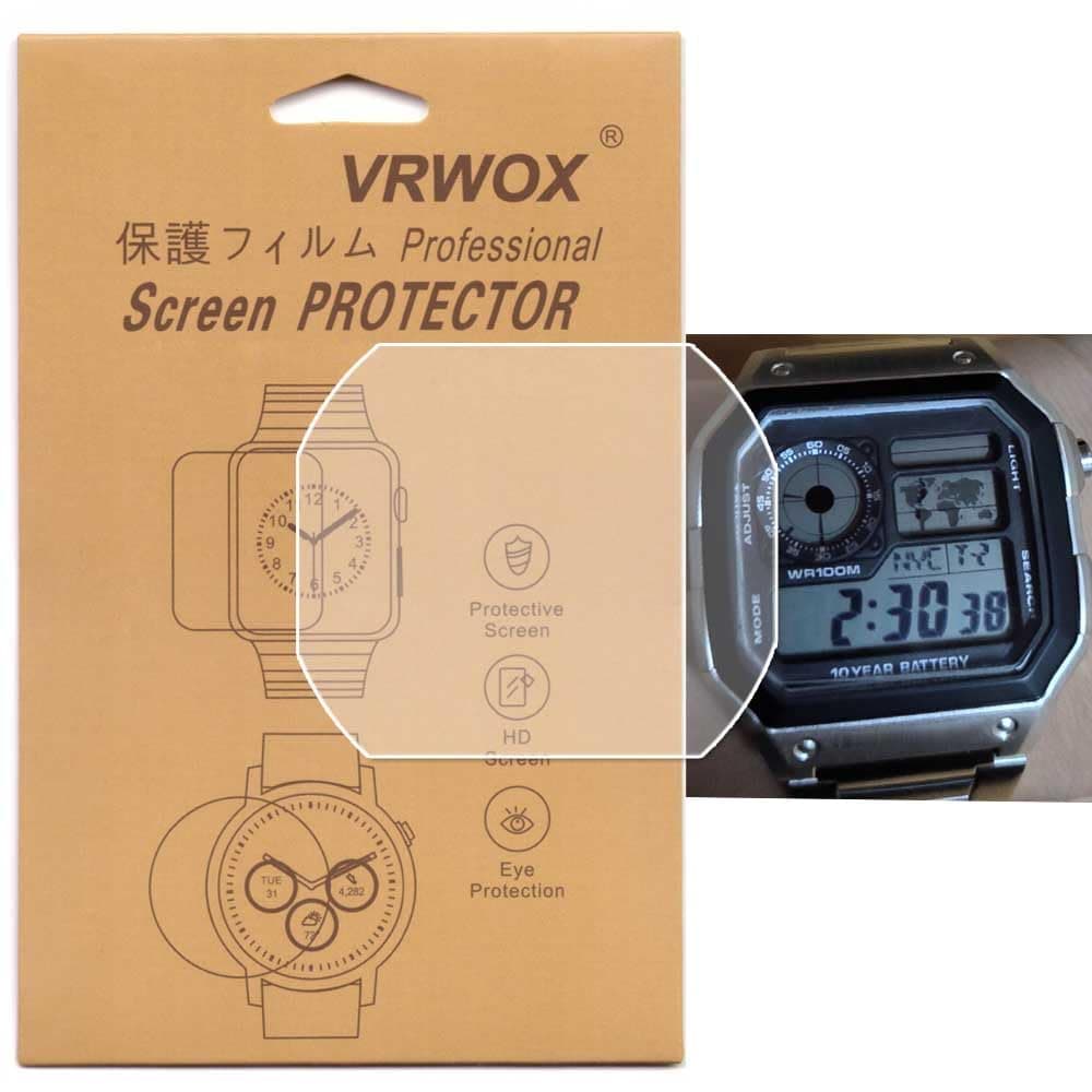 [3-PCS] For Casio AE-1200WH-1AVCF Watch Screen Protector, Full Coverage Screen Protector for Casio AE-1200 / AE1200WH-1A / AE1200WHD-1A Watch HD Clear Anti-Bubble and Anti-Scratch