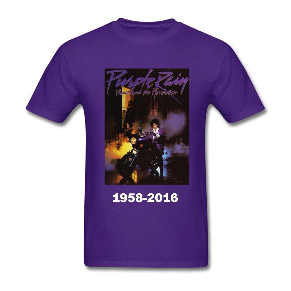 ZHSM Mens R.I.P Prince Pop Singer Purple Rain T-Shirts Purple XXXL