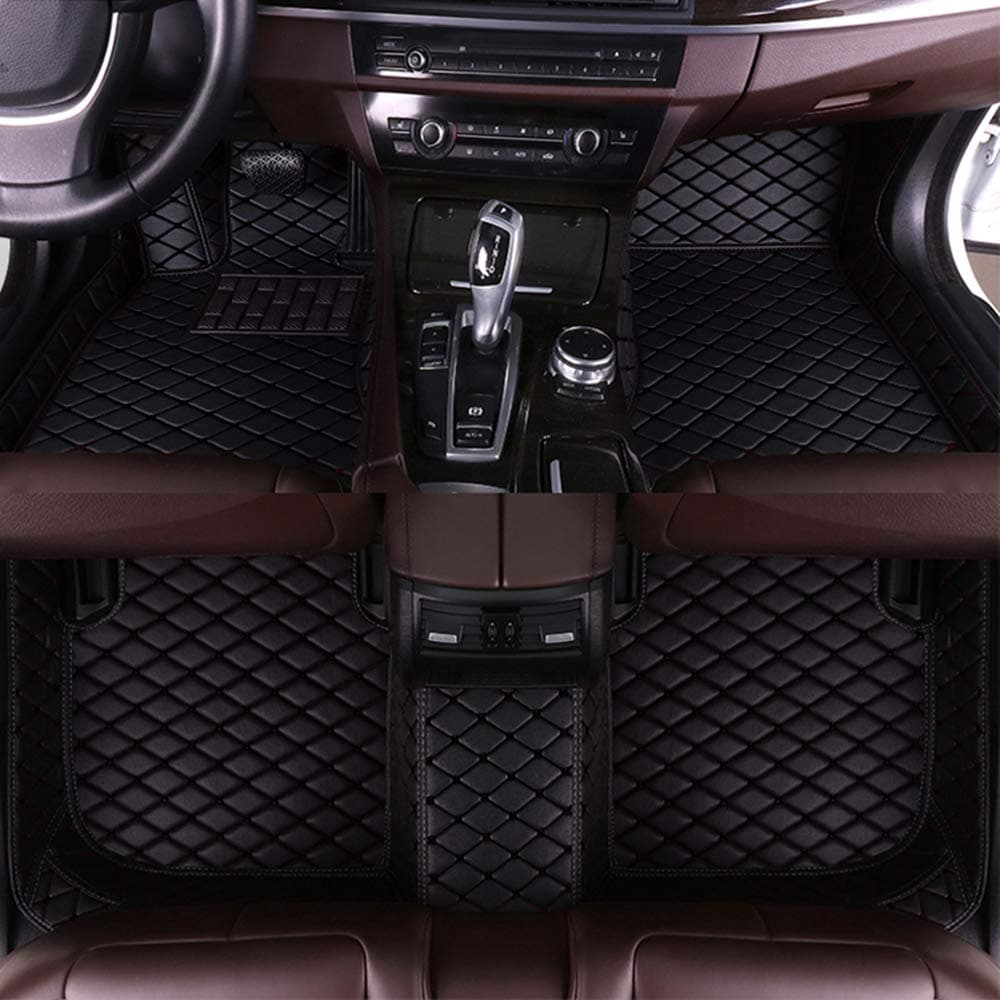 Leesville Artificial Leather Floor Mats Fit for Chrysler 300 2016-2019 6th Generation Full Surrounded Floor Mats Waterproof Floor Liners Carpet Black