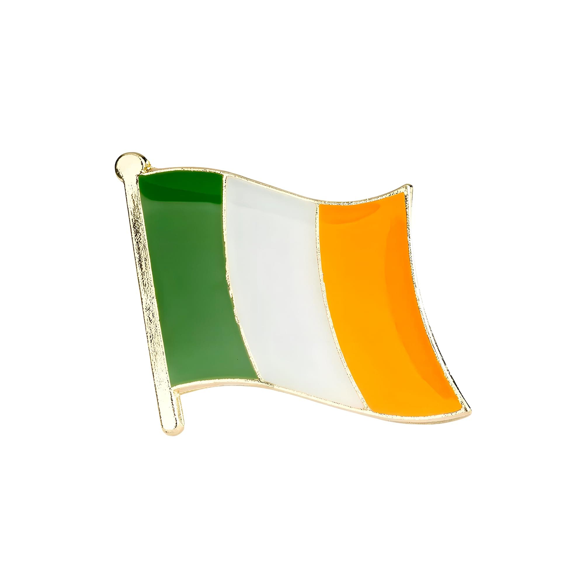 Ireland National Flag Metal Enamel Pin Badge – 1.9 x 1.6 cm Irish Tricolour Lapel Pin – Durable Hard Enamel with Secure Clasp for National Pride, Events, Travel