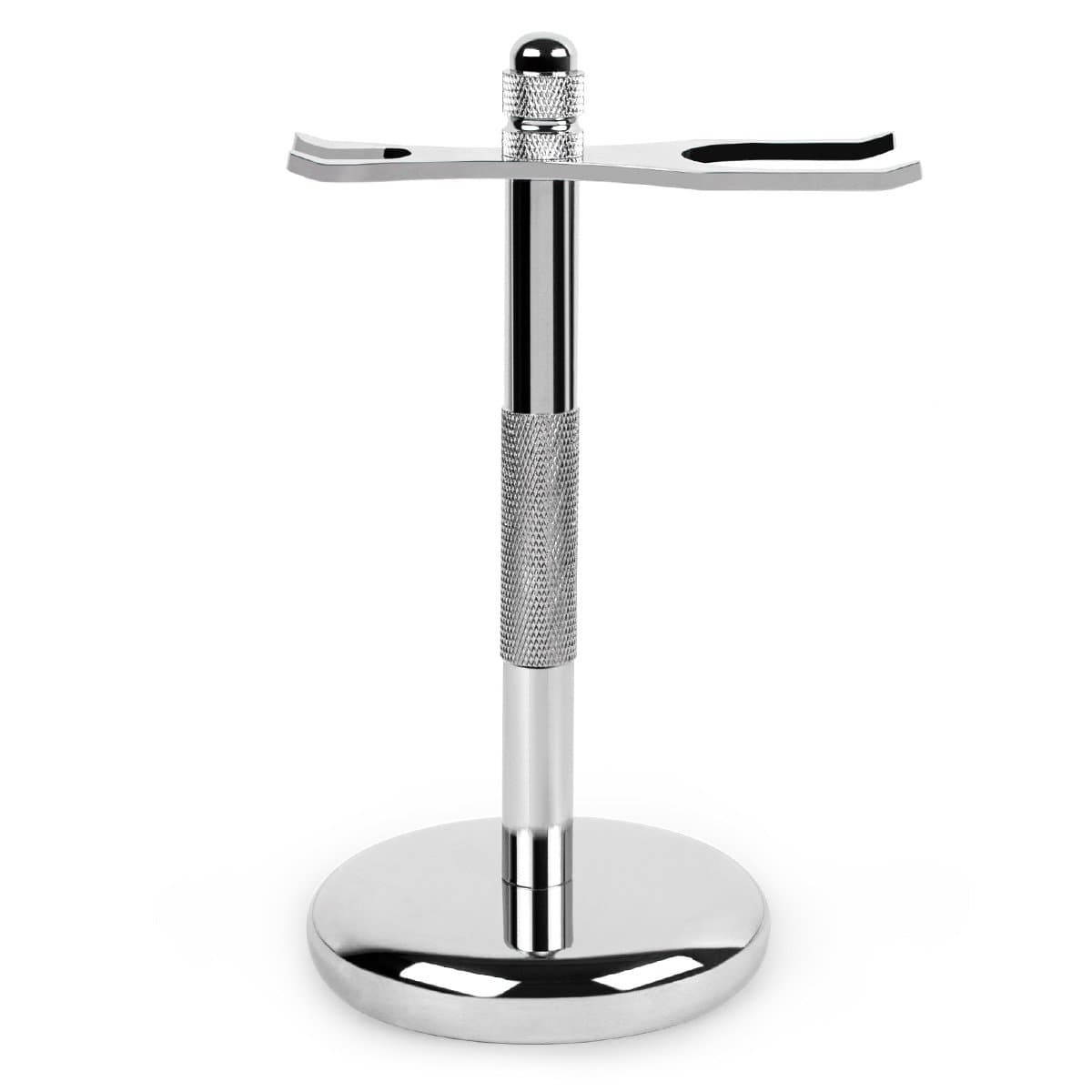 Deluxe Chrome Safety Razor and Brush Stand Holder Fit All Your Shaving Accessories