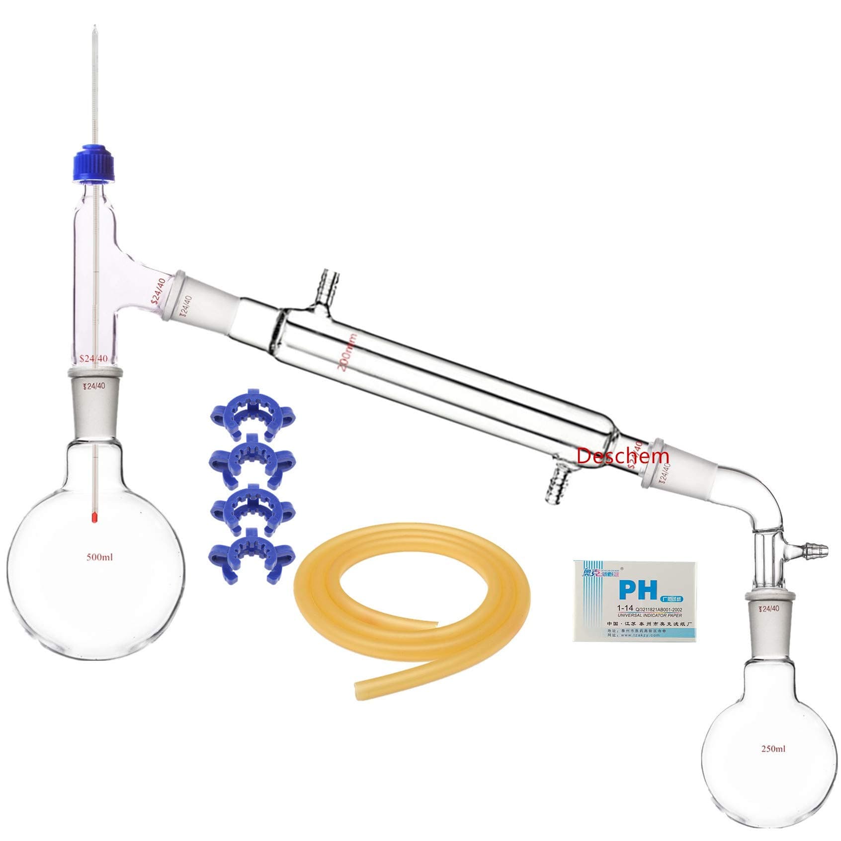 500ml,24/40,Glass Distillation Apparatus,New Lab Glassware Kit