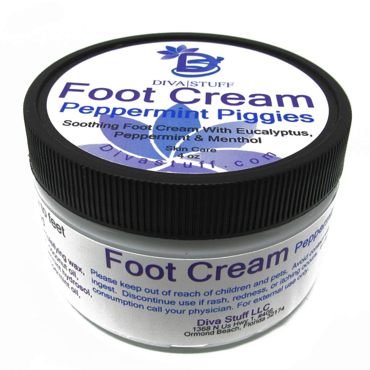 Diva Stuff Peppermint Piggies Soothing Foot Cream w/Eucalyptus, Peppermint & Menthol, by