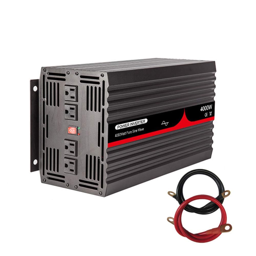 Pure Sine Wave 4000 Watt (8000W Surge) Power Inverter DC to AC Car, Solar, Off-Grid, RV, Back Up Power (DC24V to AC120V 60HZ)