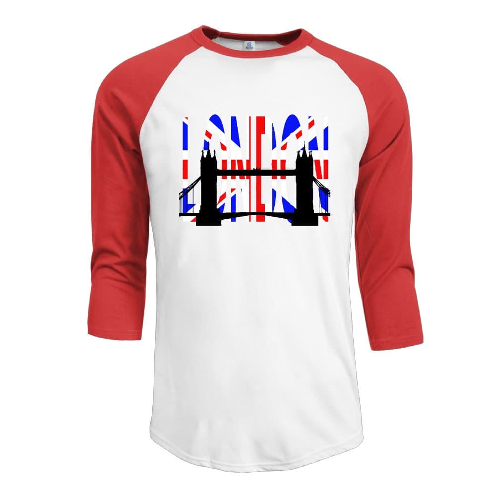 Design T Shirt London Bridge UK Flag Male 3/4 Sleeve T-shirts