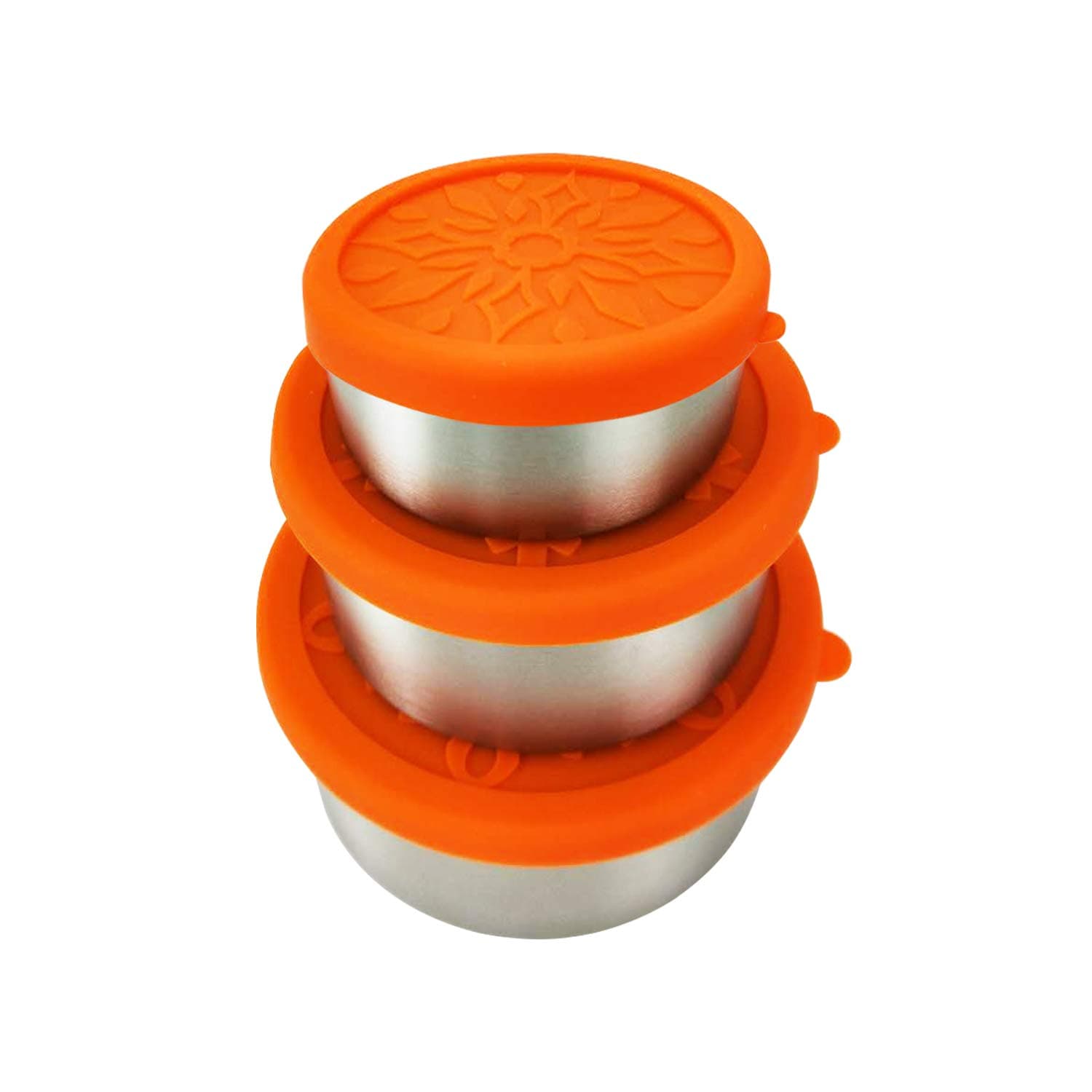 Stainless Steel Food Storage Containers - Set of 3 Sizes with Leak Proof Silicone Lids - Great for Snacks or Food Storage