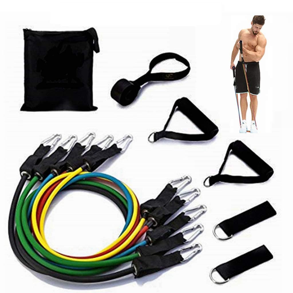 Resistance Bands Set (11pcs), Exercise Bands with Door Anchor, Handles, Carry Bag, Legs Ankle Straps for Resistance Training, Physical Therapy, Home Workouts