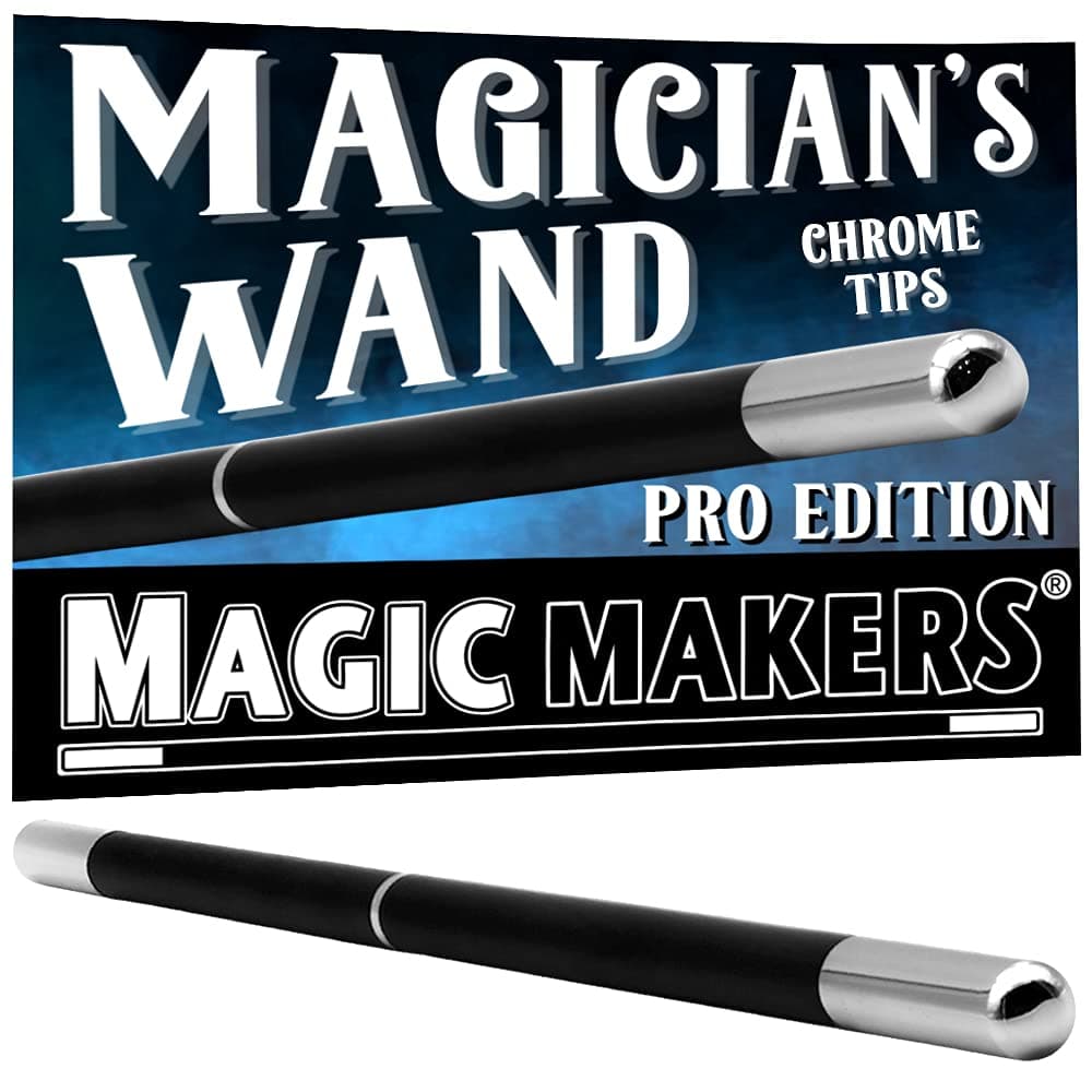 Magic Makers Magician's Pro Wand (Black w/Chrome Tips)