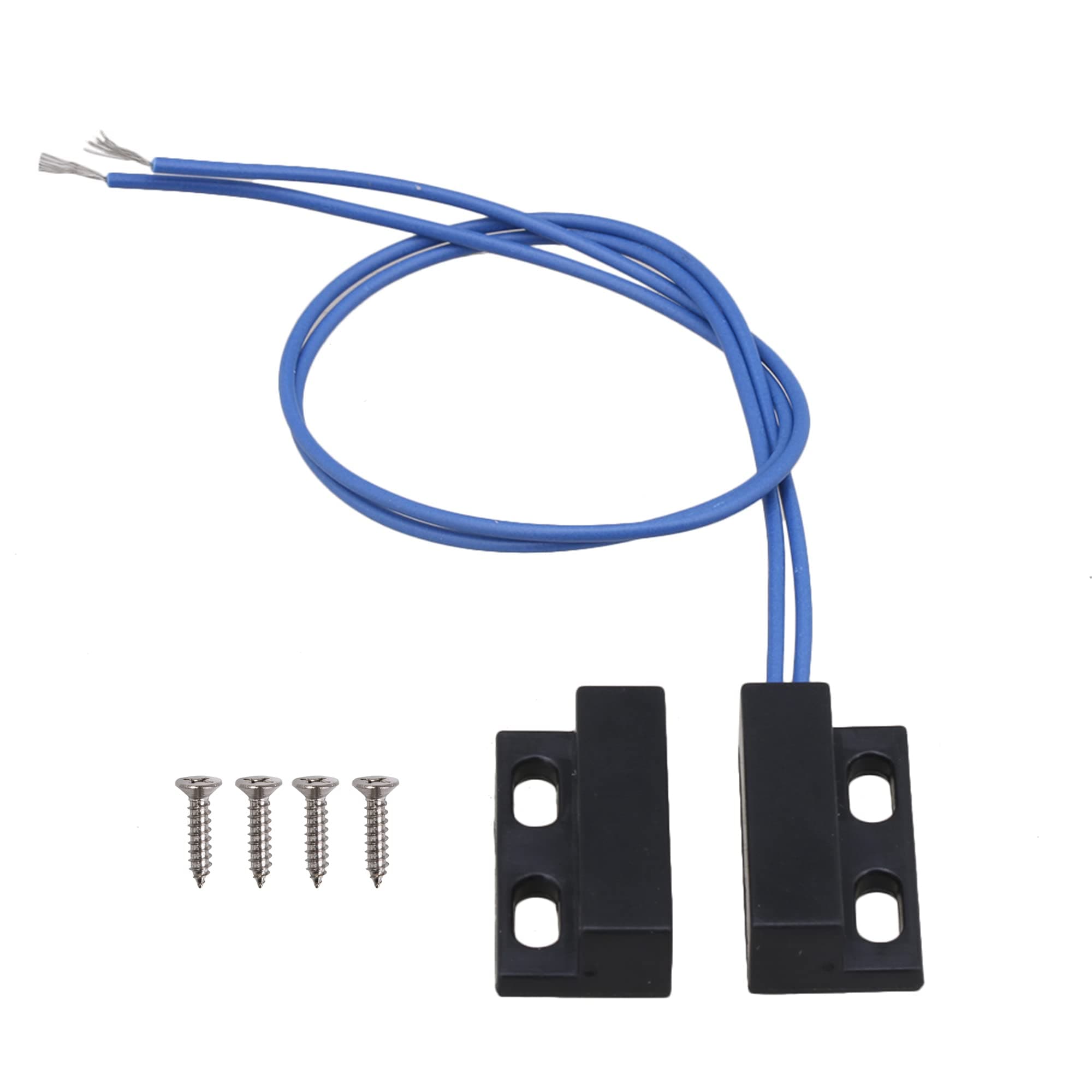 Bstinay AC110-220V Door Window Reed Switch Black Normally Open Magnetic Door Contacts Switch