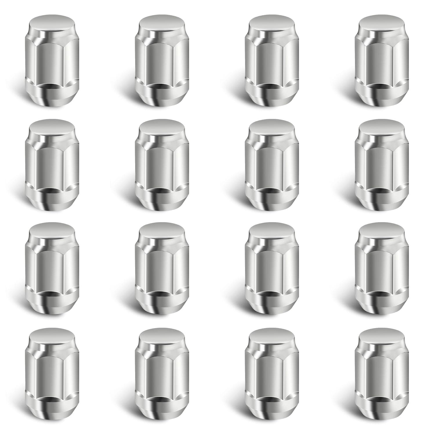 Golf Cart Chrome Wheel Lug Nuts, Club Car EZGO Lug Nuts for Club Car,EZGO Golf Cart, Size 1/2"-20, Chrome Set of 16 Pack