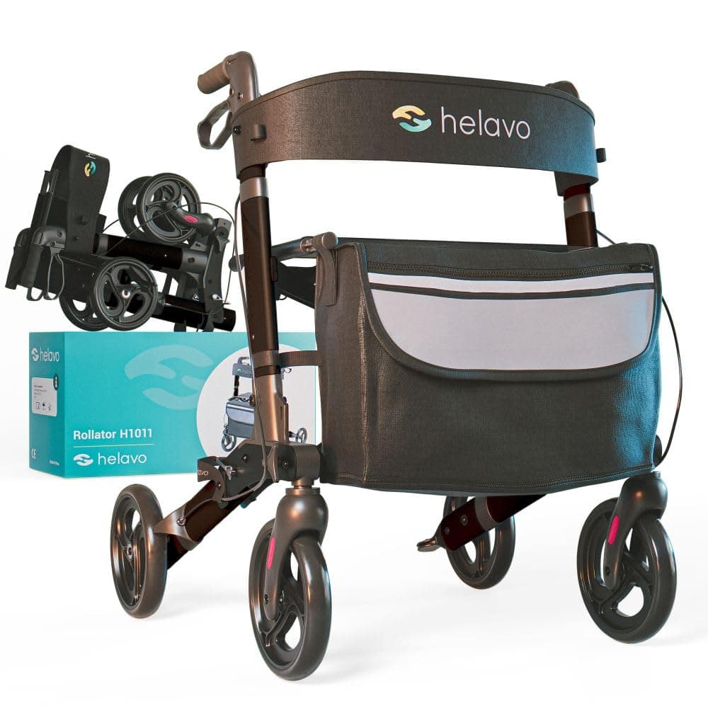 Helavo Foldable Premium Rollator - Lightweight Aluminium - Maximum Mobility in Home and Outdoor Use