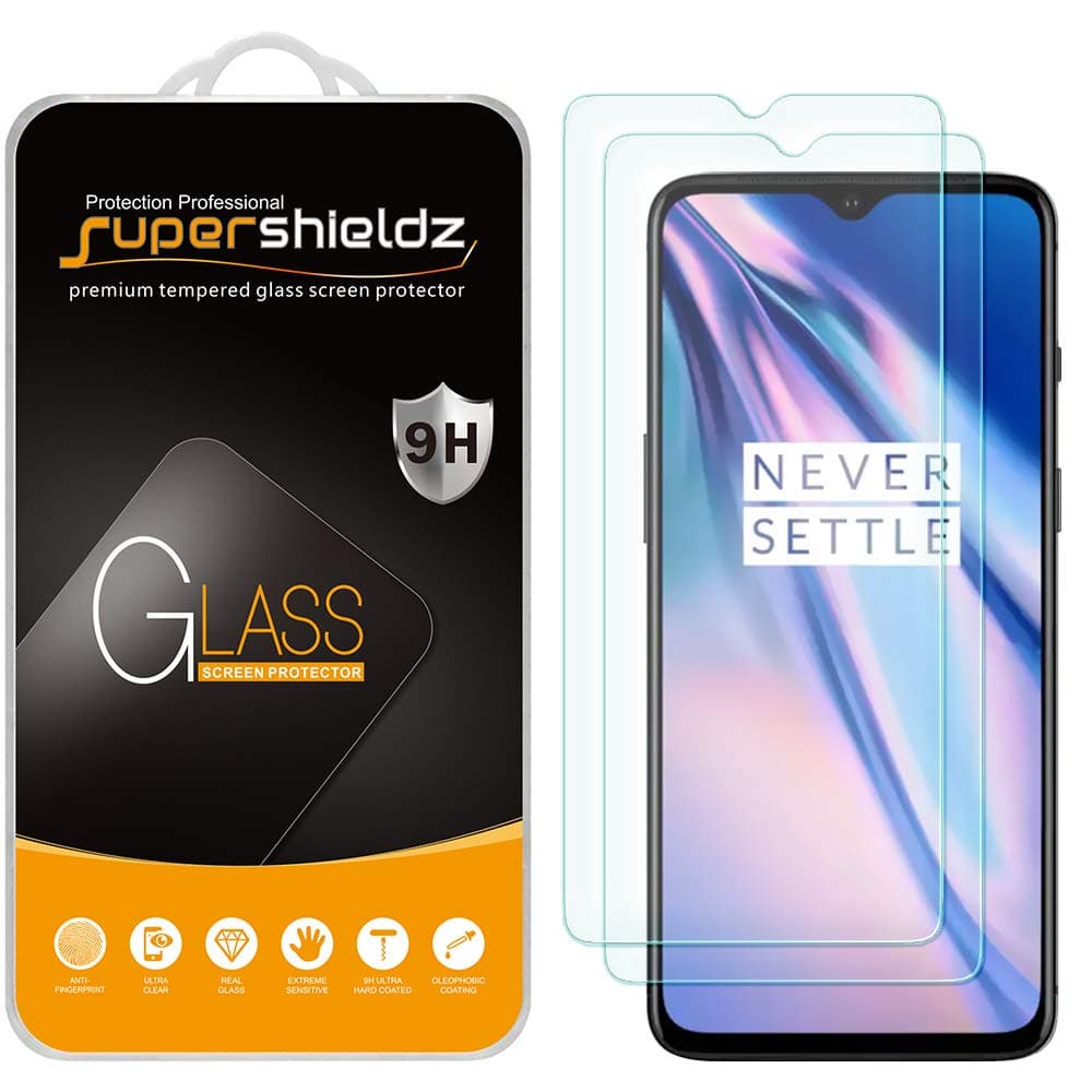 Supershieldz (2 Pack) Designed for OnePlus 7T Tempered Glass Screen Protector, Anti Scratch, Bubble Free