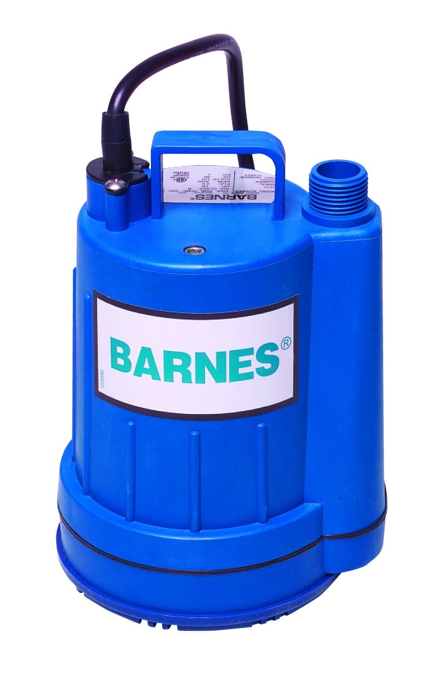Barnes 113824 Model UT17 Submersible Sump and Utility Pump, 1/6 hp, 120V, 1 Phase, 3/4" Vertical Discharge, 16 GPM, 23' Head, Manual, 15' Cord