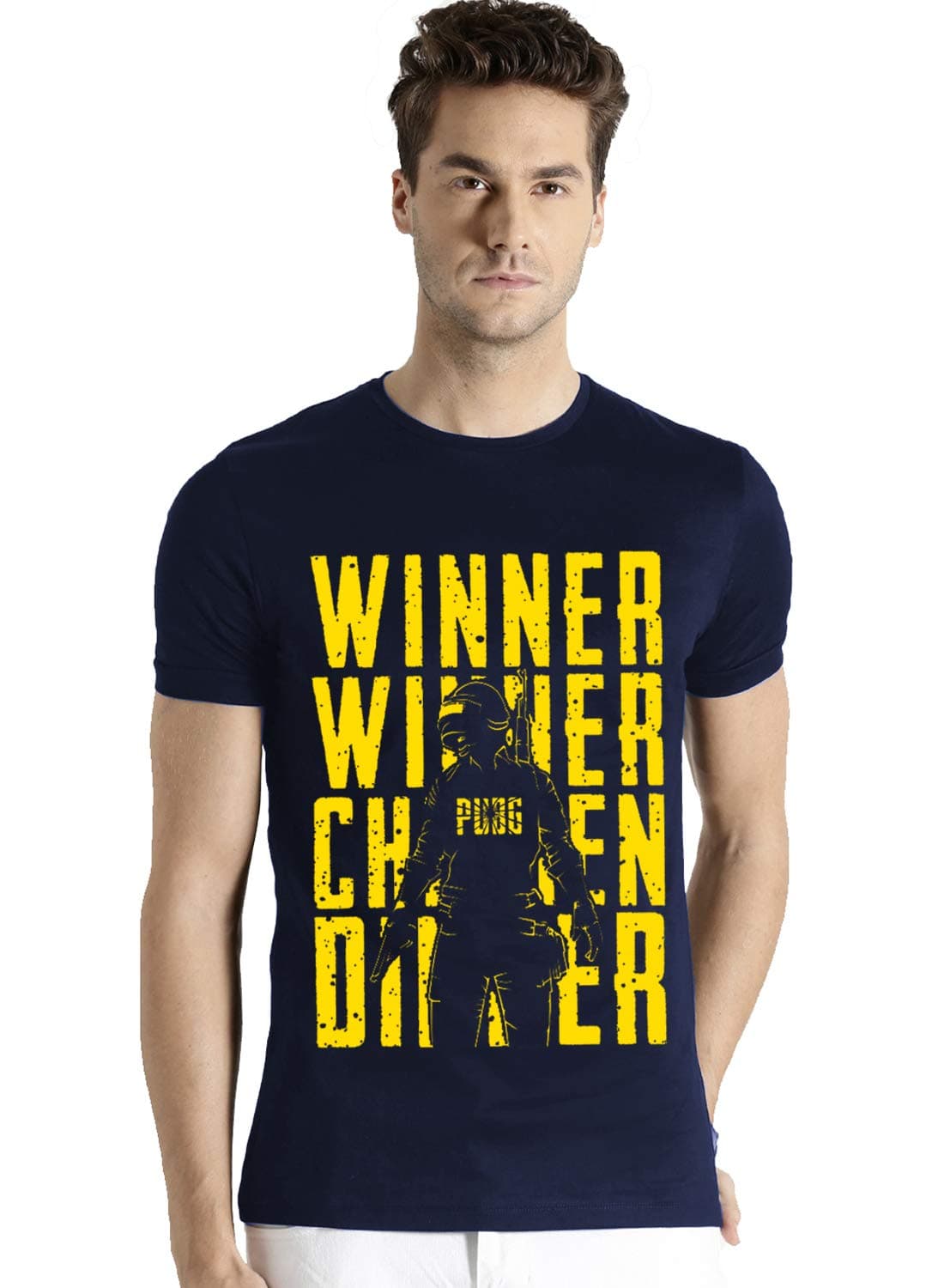 ADRO Men's Regular Fit T-Shirt (RNR-M-CKN-NB-M_Navy Blue_Medium)