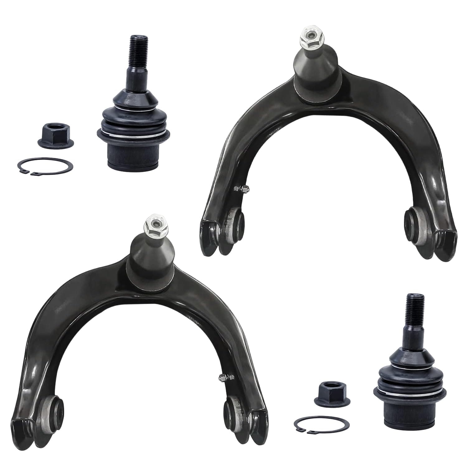 Detroit Axle - Front 4pc Suspension Kit for 11-15 Jeep Grand Cherokee Dodge Durango 2011 2012 2013 2014 2015, 2 Upper Control Arms with Ball Joints 2 Lower Ball Joints Set Replacement