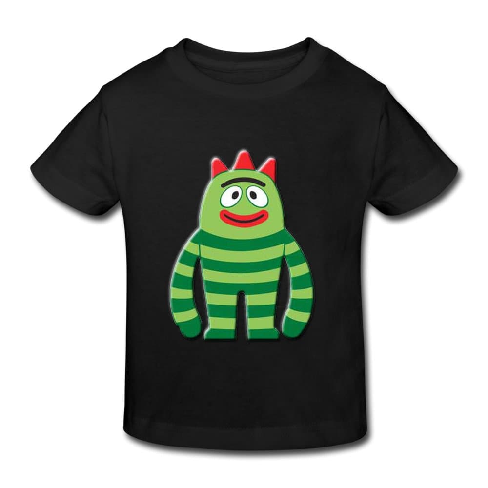 Kids Toddler Retro Pre-cotton Yo Gabba Gabba Brobee T-Shirt Black US Size 5-6 Toddler