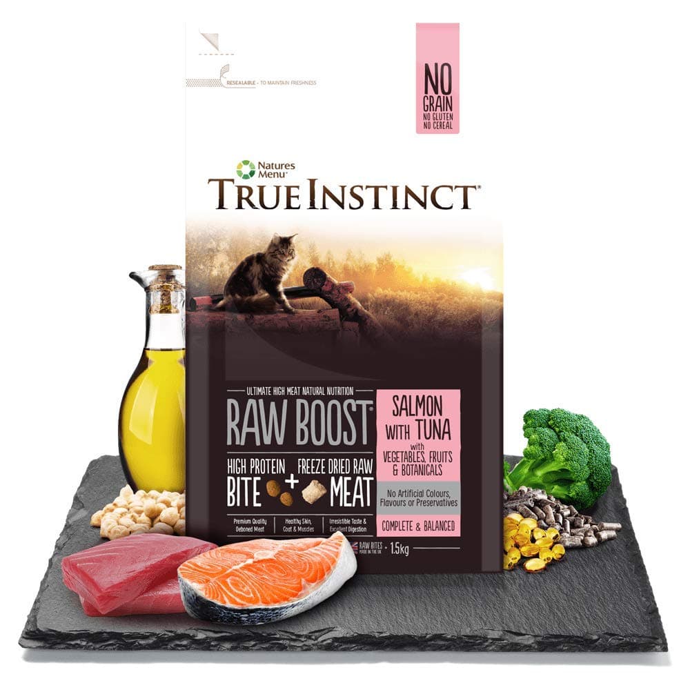 Natures Menu Cat Adult True Instinct Raw Boost Salmon and Tuna, 1.5 kg