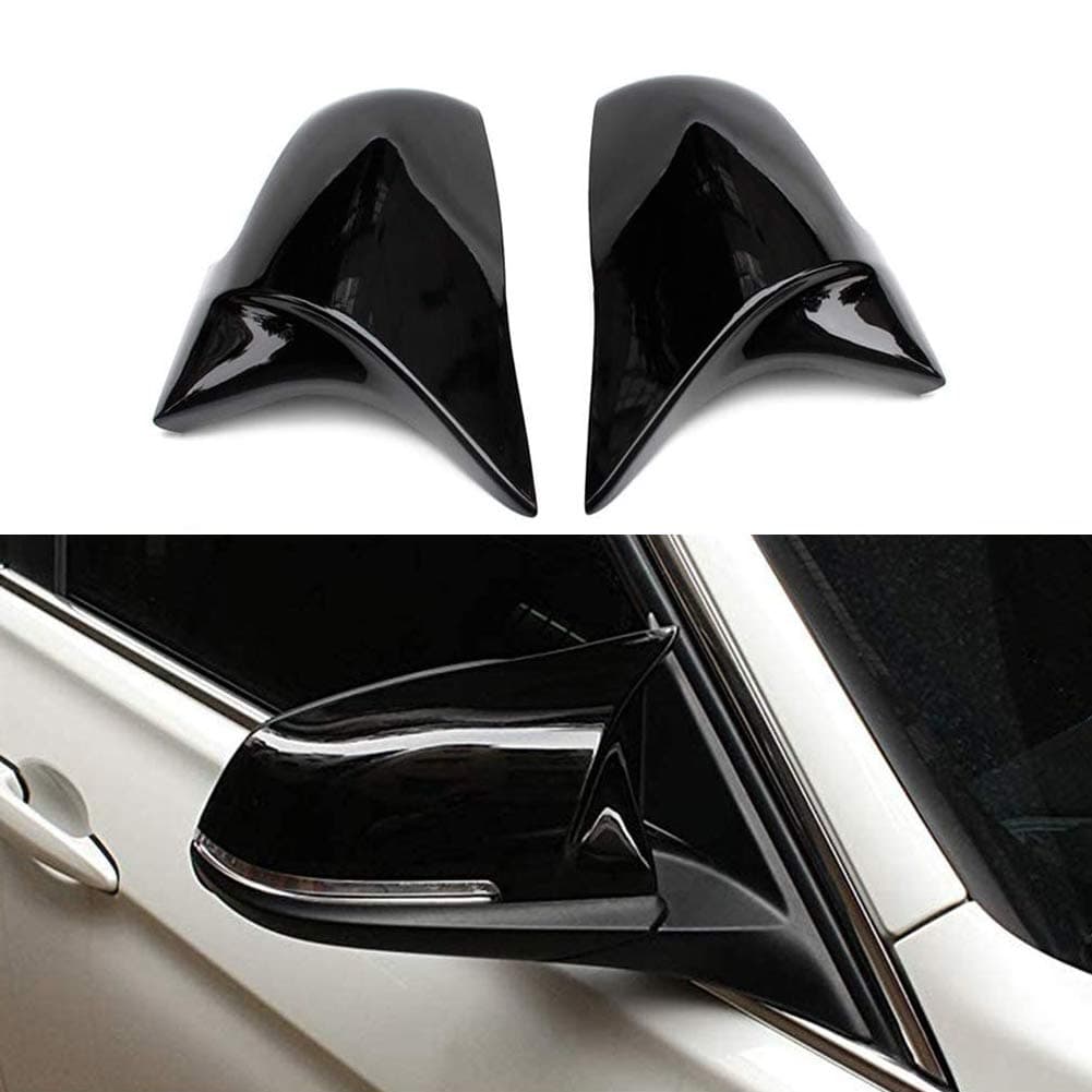 Door Rearview Mirror Cover Cap Replacement for BMW F20 F22 F23 F30 F31 F32 F33 F36 F87 M2 X1 E84 (Glossy Black)