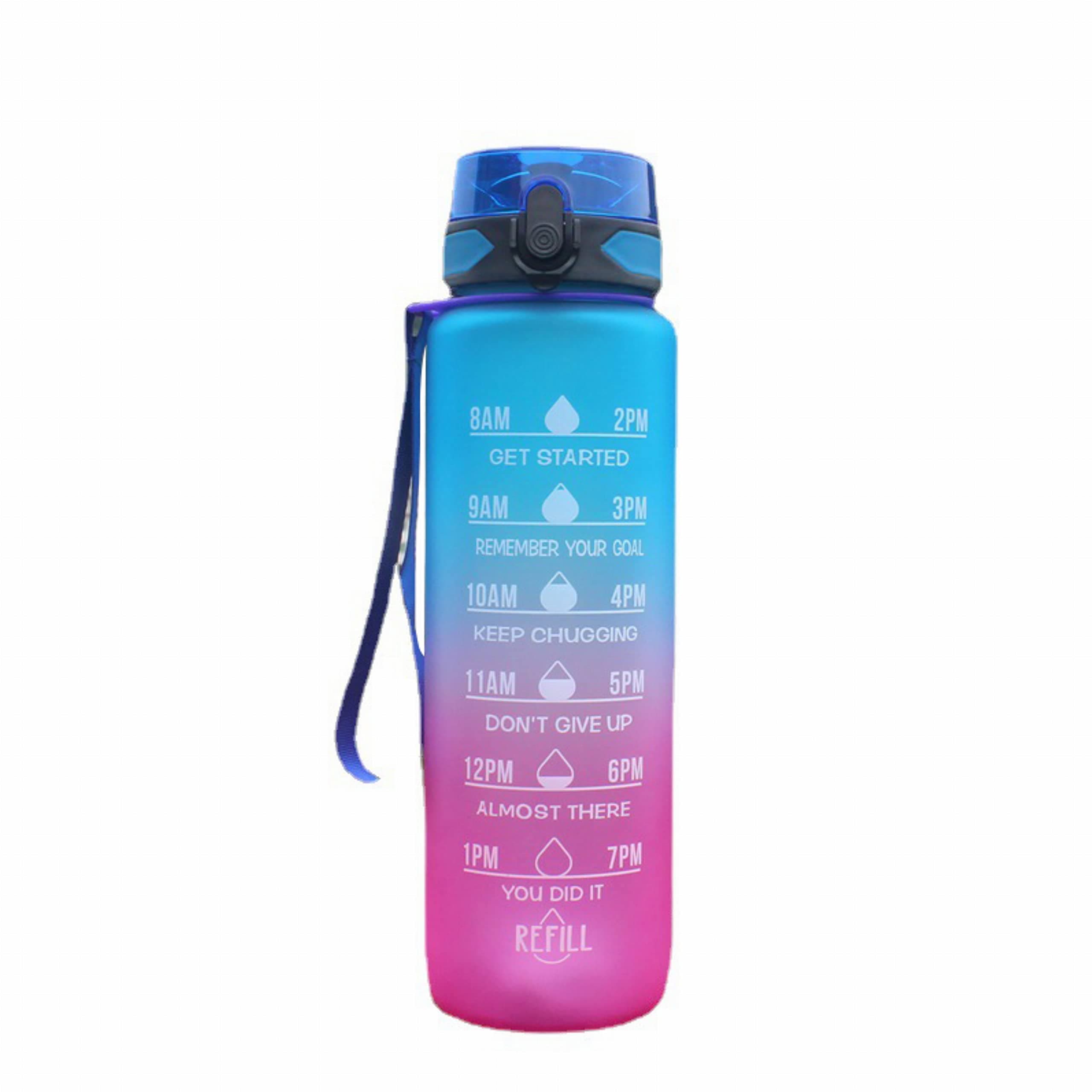 Water bottle 1l for Gym with motivational time marker water bottle for kids, for school,100% trixen and bpa free, water bottle for people of all ages, water bottle for sports and for outdoor sports
