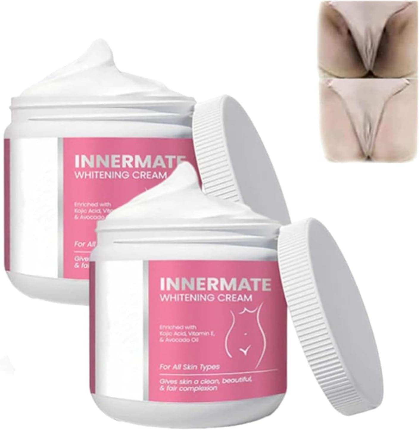 InnerMate Whitening Cream,Intimate Area Skin Lightening Cream,Skin Bleaching Cream for Private Area,Dark Spot Corrector Cream for Inner Thigh,Bikini Line,Armpit (2pcs)