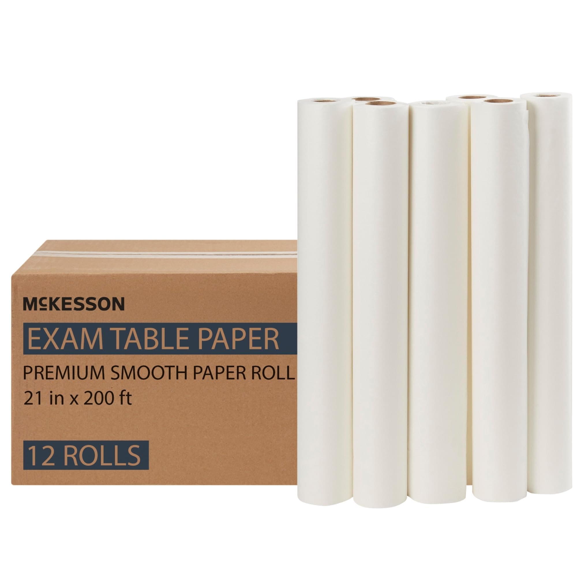 McKesson 医療検査テーブルペーパー [12ロール] – おむつ交換、ワックス、授乳、カイロプラクター、パターンメイキング、トレースに最適なベッドテーブルシートカバー - ホワイト