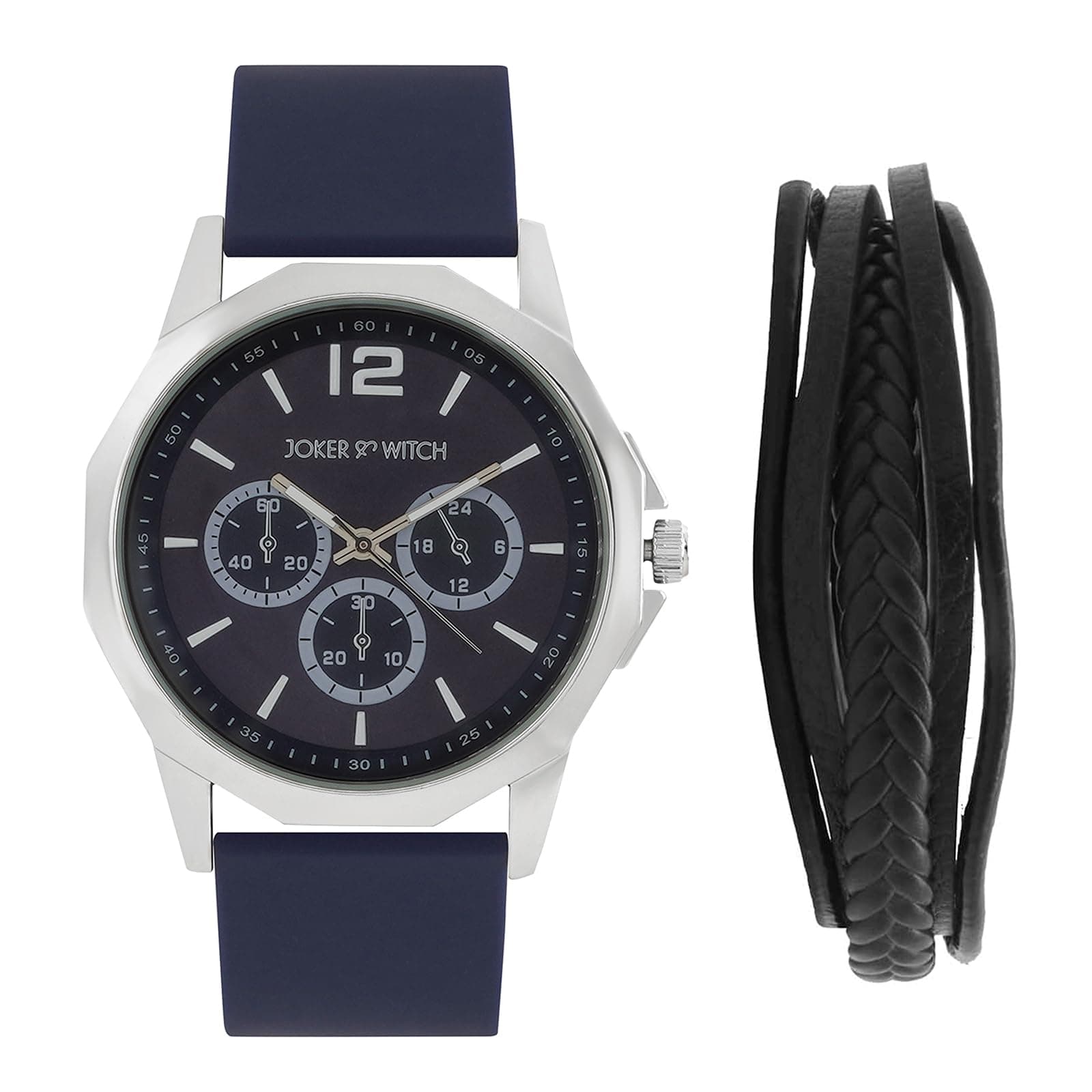 Joker & Witch Synthetic Men Joker&Witch Ethan Analogue Watch Bracelet Stack, Dial Color-Blue, Band Color-Blue