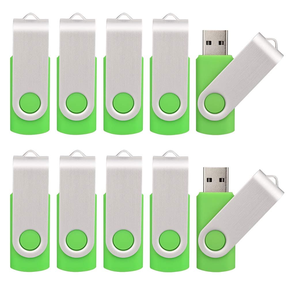 - 10 Pack 8GB USB Flash Drive 2.0 Memory Stick - Green