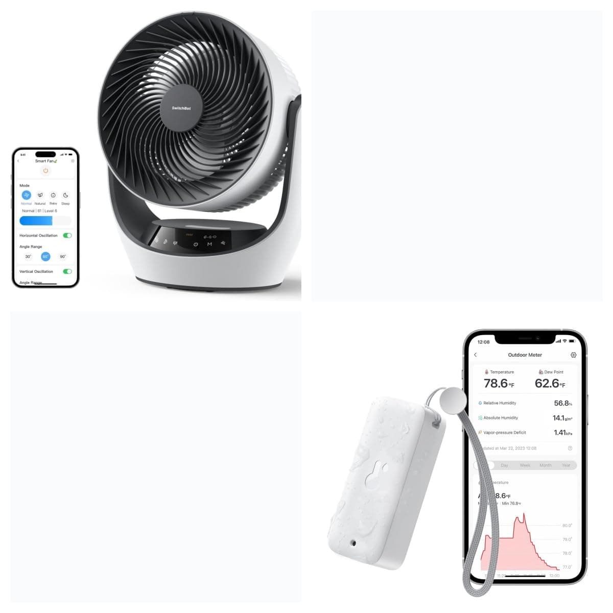 Air Circulator Fan and Indoor Outdoor Hygrometer Thermometer