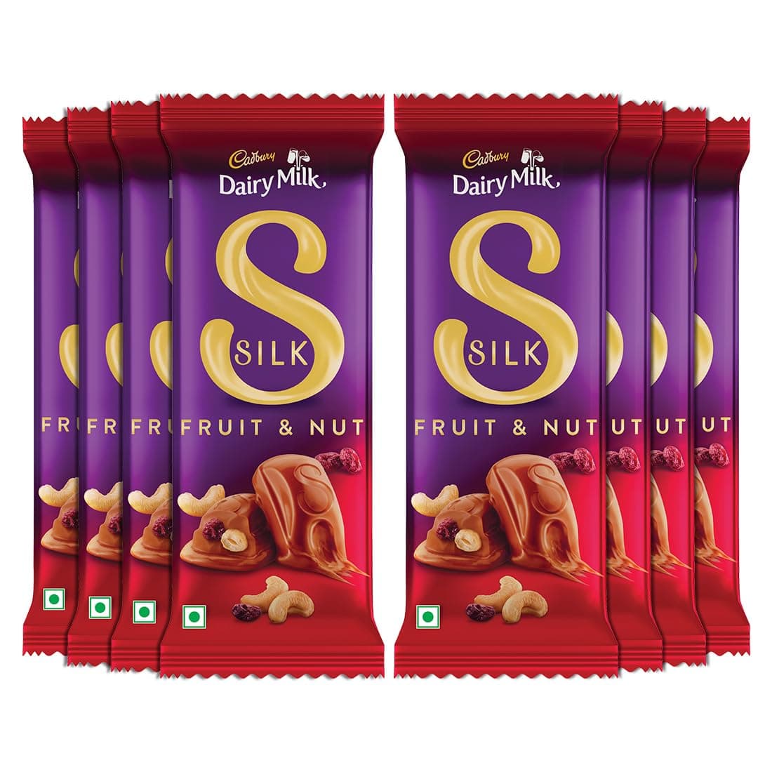 Cadbury Dairy Milk Silk Fruit & Nut Chocolate Bars, 51 g (Pack of 8)