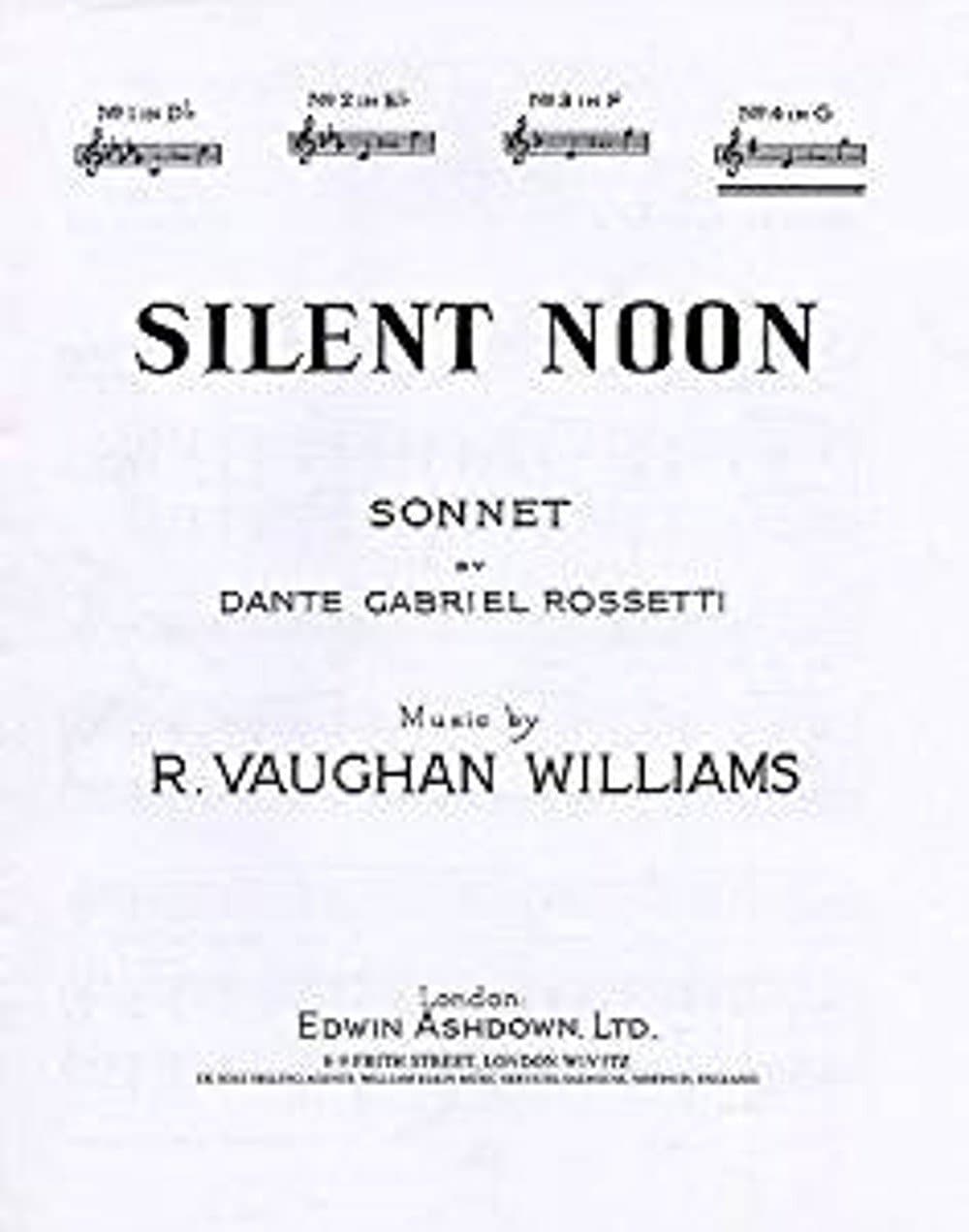 Ralph Vaughan Williams: Silent Noon In G: Voice: Vocal Score