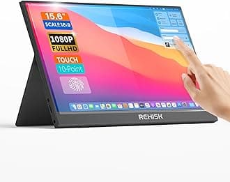 15.6" Touch Screen Monitor FHD 1080P IPS Portable Monitor Build in Speakers with HDMI and USB-C Ports for Laptop, MacBook Pro, PC, Switch, Xbox, PS4/5, Smartphone