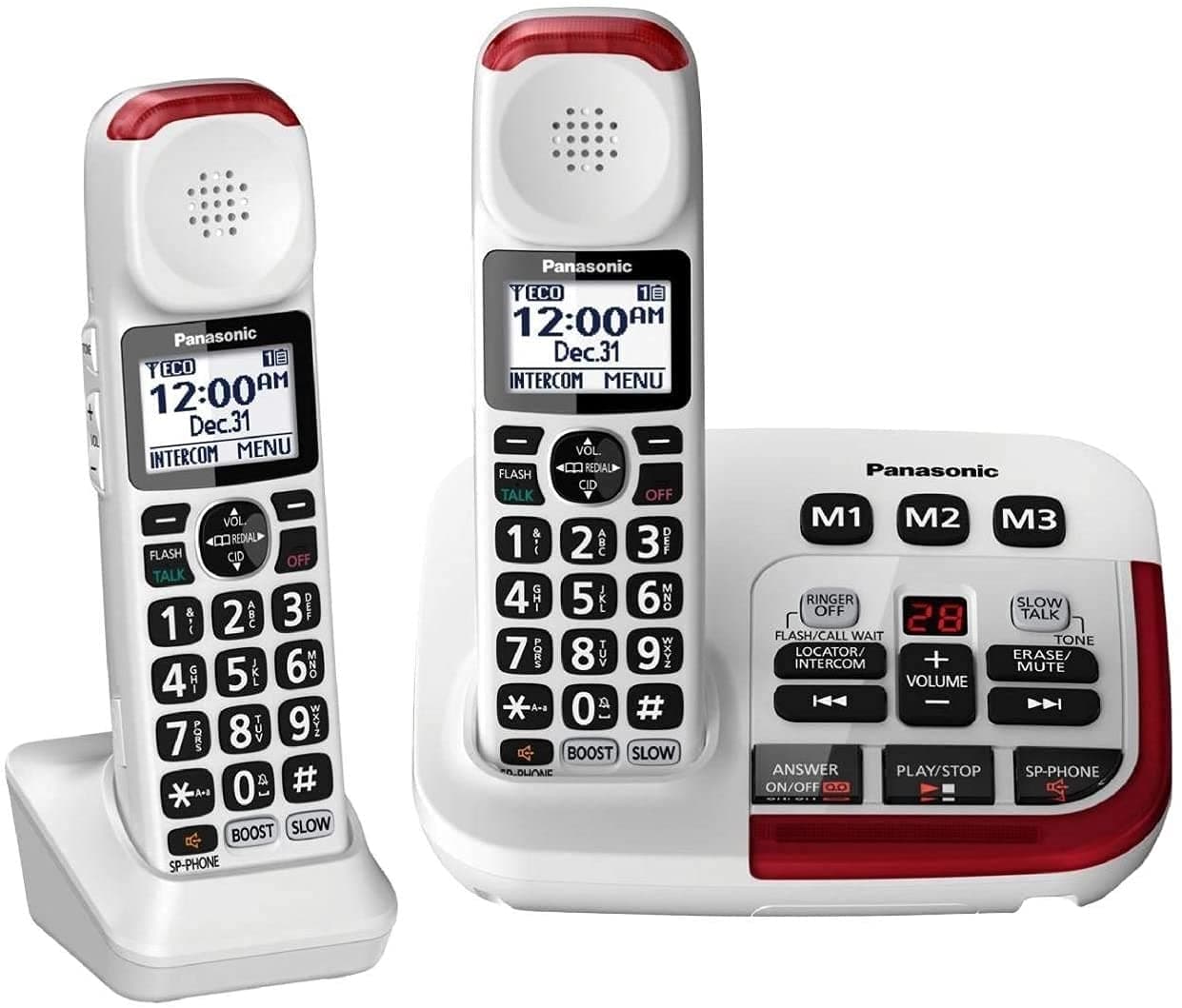 KX-TGM420W + (1) KX-TGMA44W Amplified Cordless Phone with Digital Answering Machine and Voice Volume Booster upto 40 dB (2 Handsets)