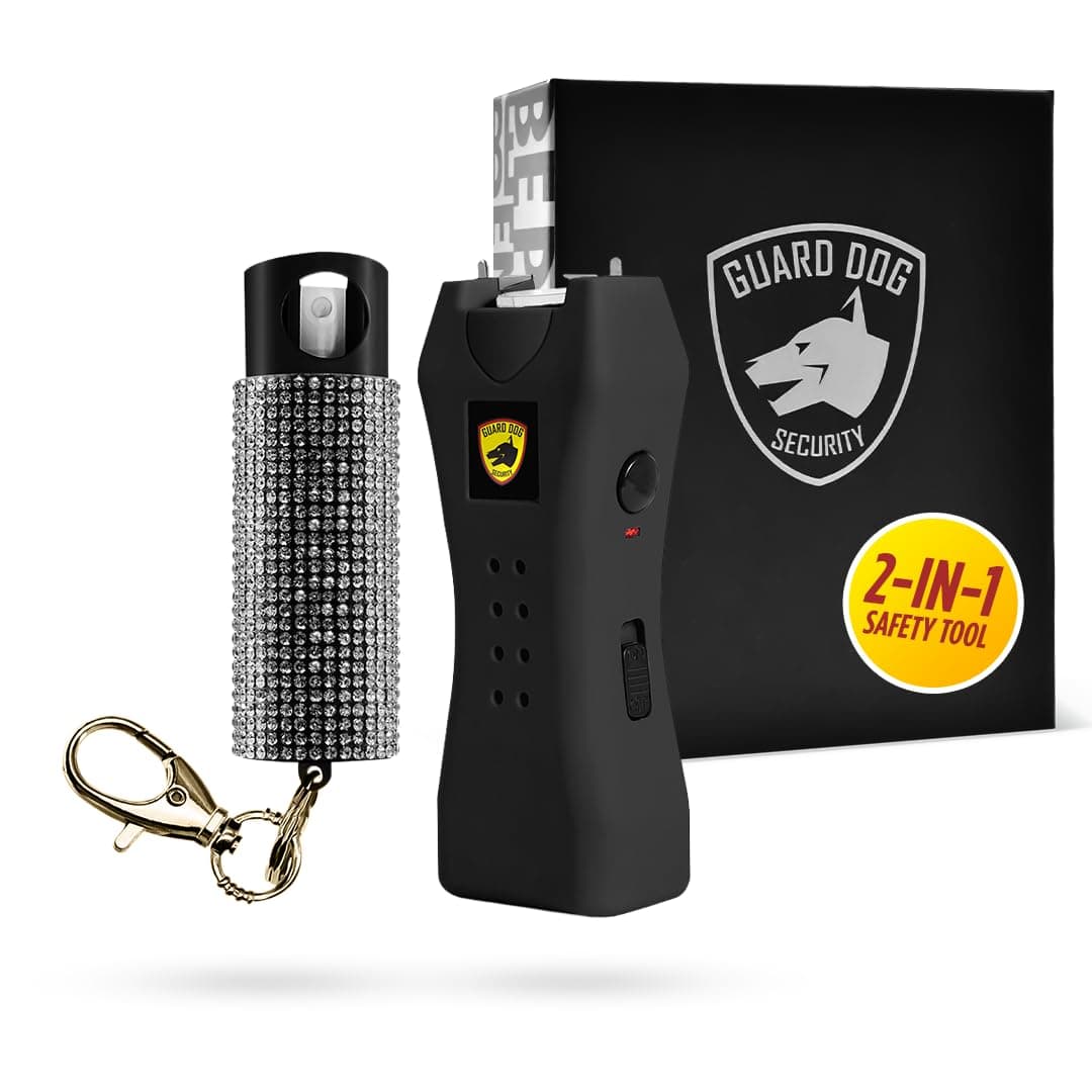 Guard Dog Security Pepper Spray and Stun Gun Flashlight, Rechargeable, Self-Defense Keychain for Women, Pepper Spray Stun Gun Combo, Personal Security Value Set, Rechargeable Flashlight