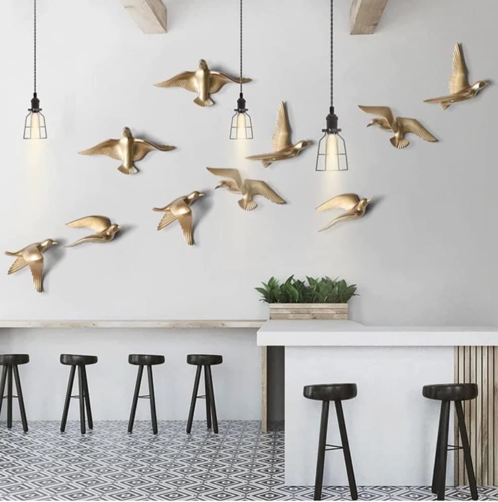 Karigaari - Ideas Hand Crafted Home Decorative Birds Wall Decor Wall Hangings (Set of 10 Birds)