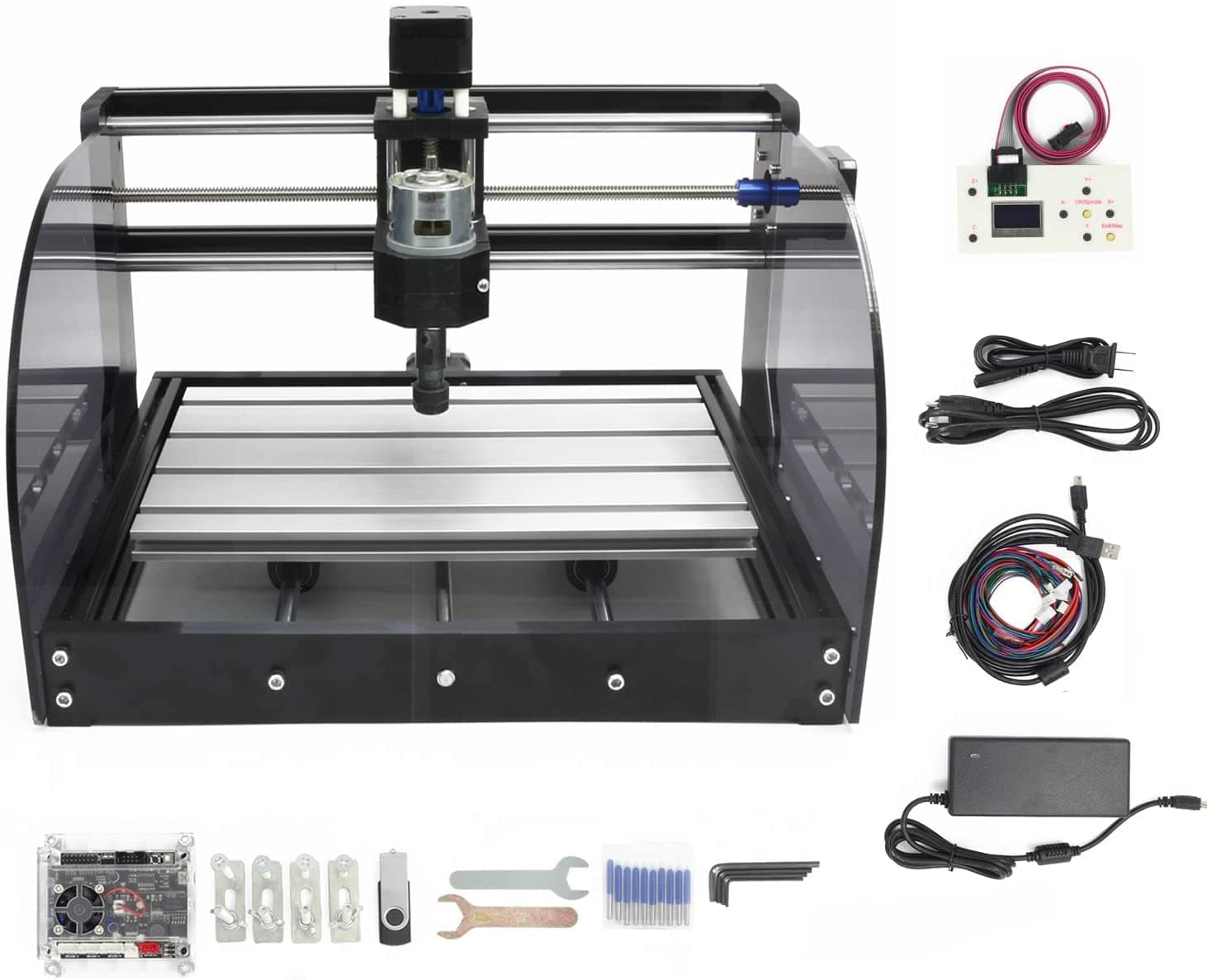 3 Axis GRBL Offline Control CNC 3018 Pro Max Engraving Milling Machine, 420 x 350 x 270 mm, ER11 Control, for PVC PCB and Wood Carving DIY