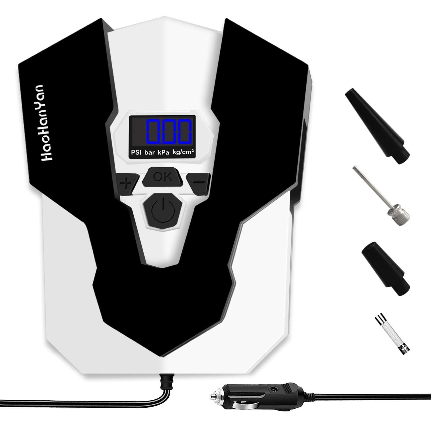 Air Compressor Pump, 12v DC Car Pump for Tires, Portable Digital Auto Tire Inflator for Car, Bicycles, Other Sports Equipment(black)