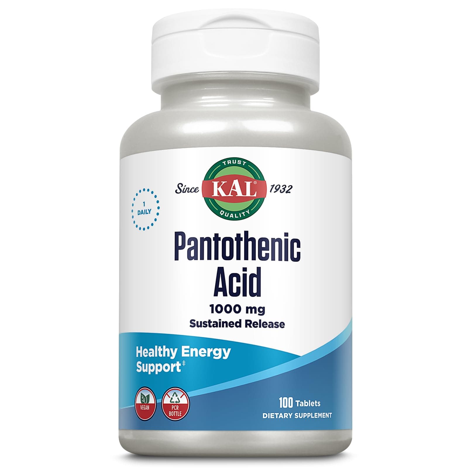 Pantothenic Acid Sustained Release 1000 Mg. 100 Tablets 147384