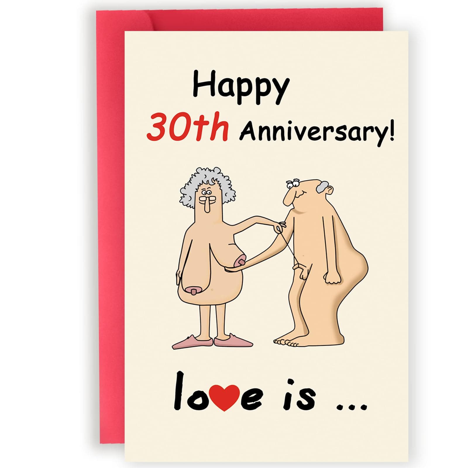 Happy 30th Anniversary Card for Men Women, Funny 30 Years Anniversary Ideas Gifts for Couple Husband Wife