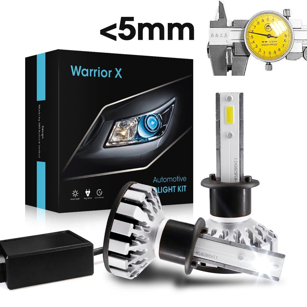 Afibraru H1 Led Headlight Bulbs Extremely Bright Mini size All-in-one Conversion kit SMD Chips 10,000LM 72W 6000K Cool White Replace for Halogen or HID Bulbs