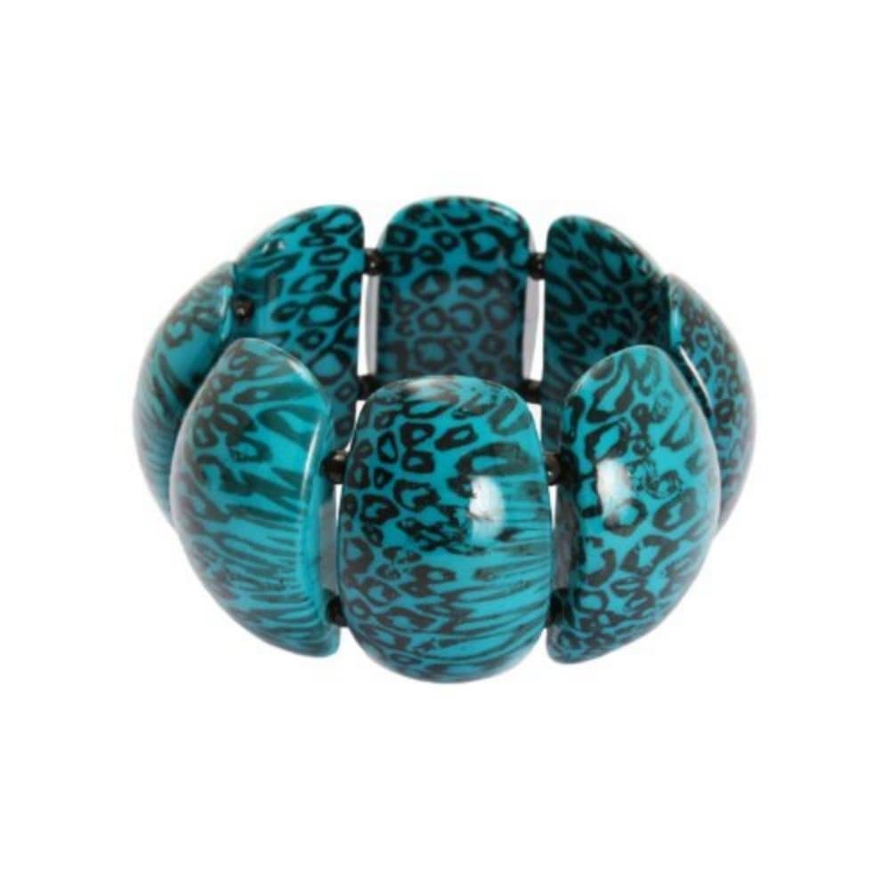Bedazzled Turquoise Animal Print Retro Bangle - in Gift Bag