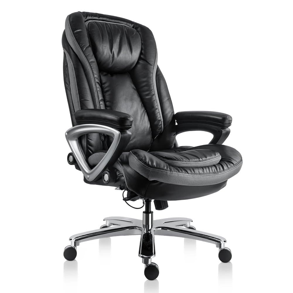 MDL Furniture High Back Executive Office Chair with Thick Padding Headrest and Armrest Home Office Chair with Tilt Function (3214Black)