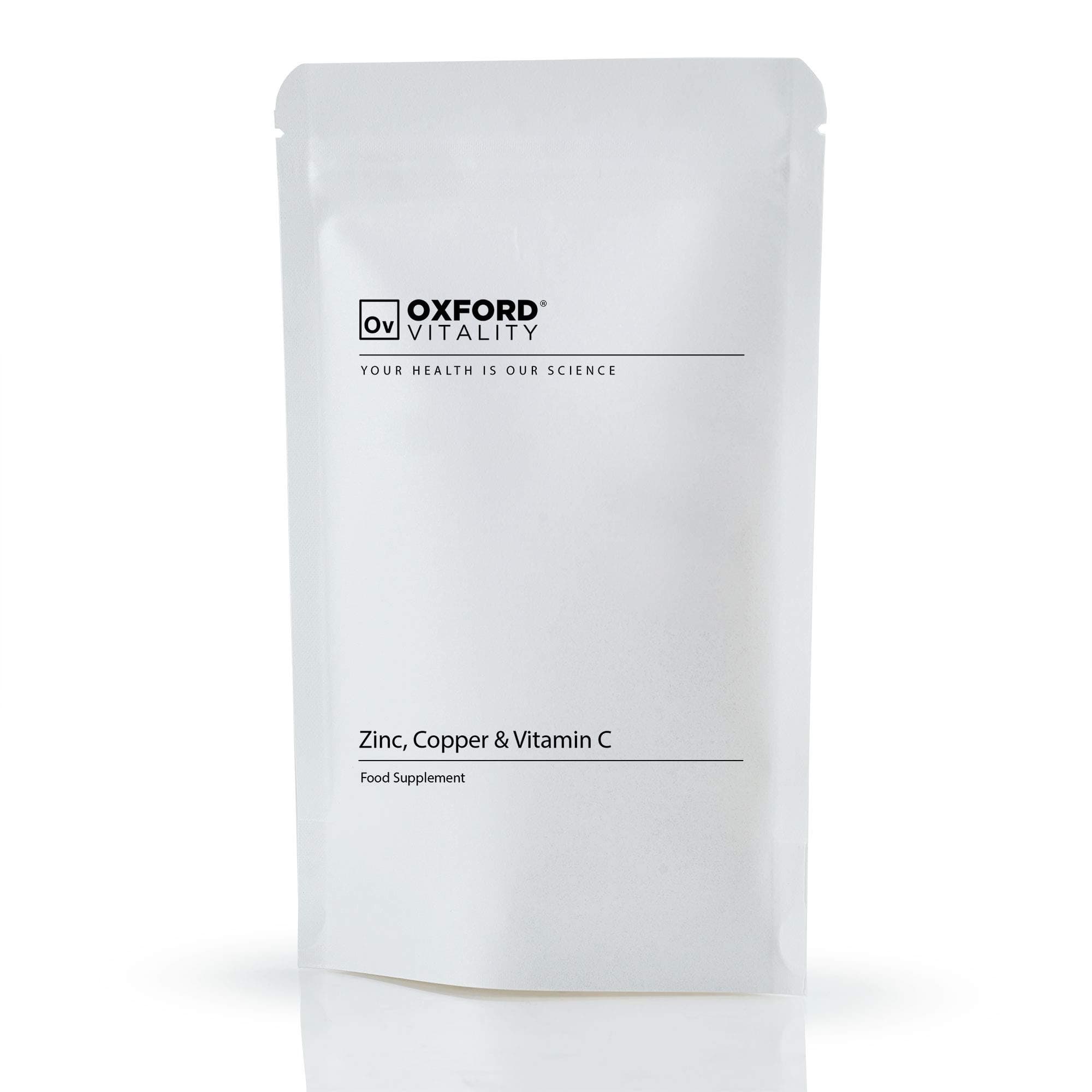 Zinc, Copper & Vitamin C Tablets | General Health & Hair, Skin and Nails | Oxford Vitality