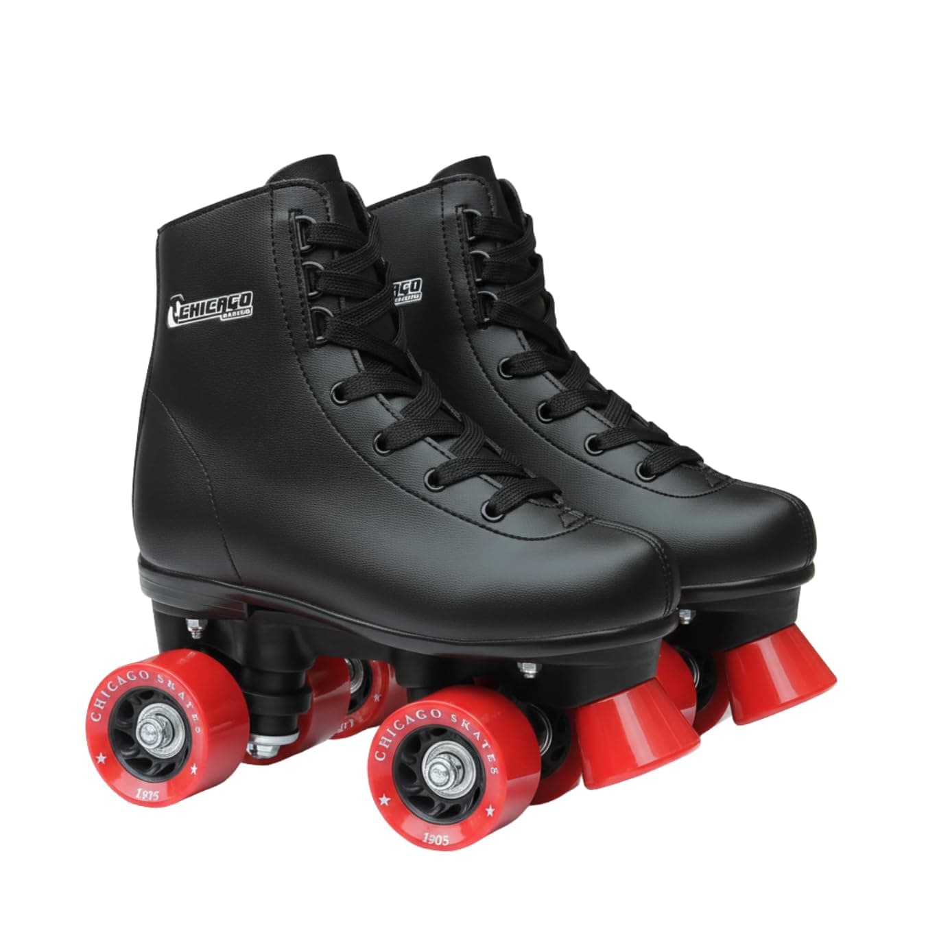 Chicago Rink Roller Skates for Girls & Boys – Durable Top Performance Indoor/Outdoor Use Skate Shoes with Padded Ankle Collar, Lace-Up & Velcro Strap – 54mm Urethane Wheels, Semi-Precision Bearings