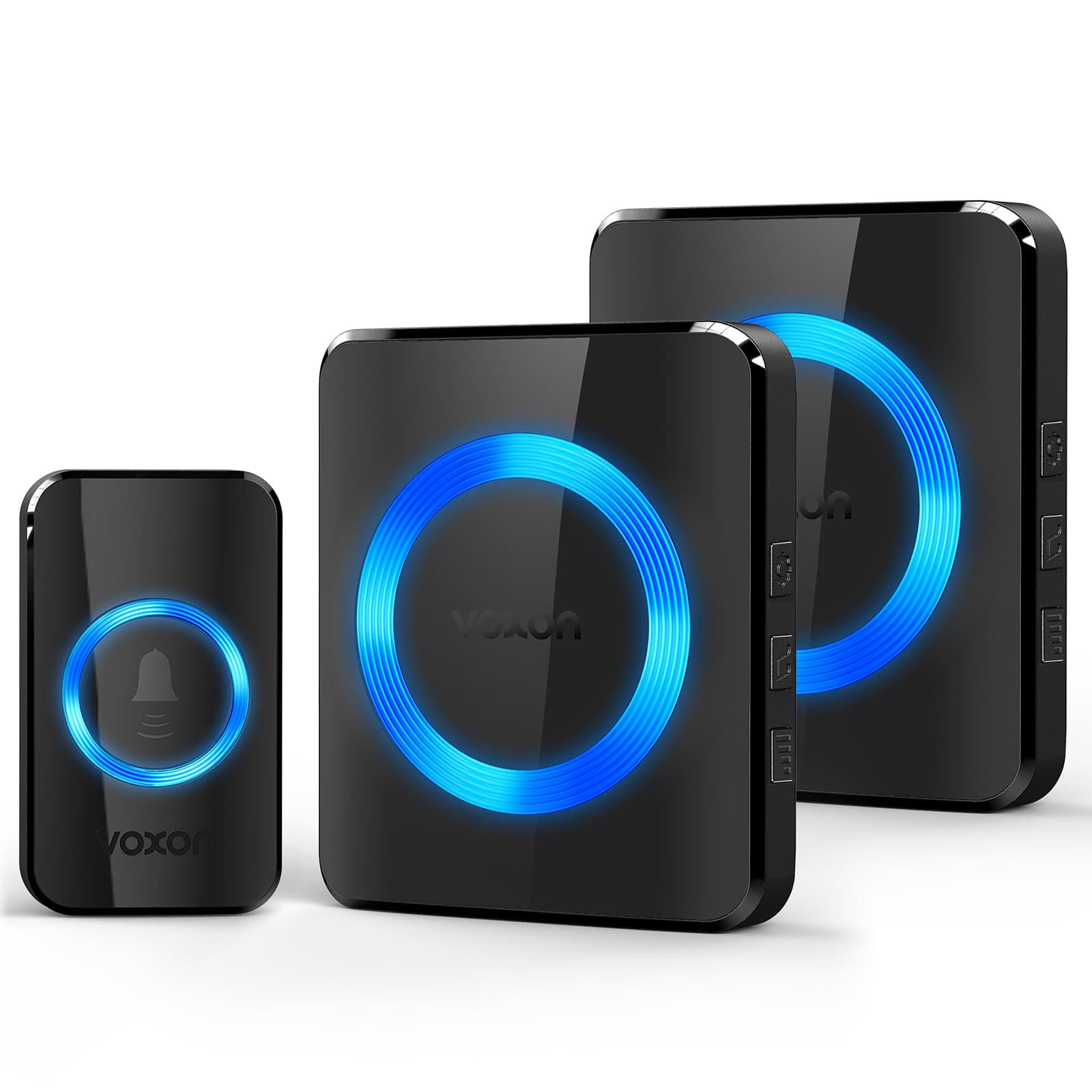 Wireless Doorbell, VOXON Door Bells Wireless Cordless with 2 Receivers IP65 Waterproof Plug in Door Bell Battery Operated, 1300ft Long Range Chime Kit with LED Flash, 5 Volume Levels, 60 Melodies