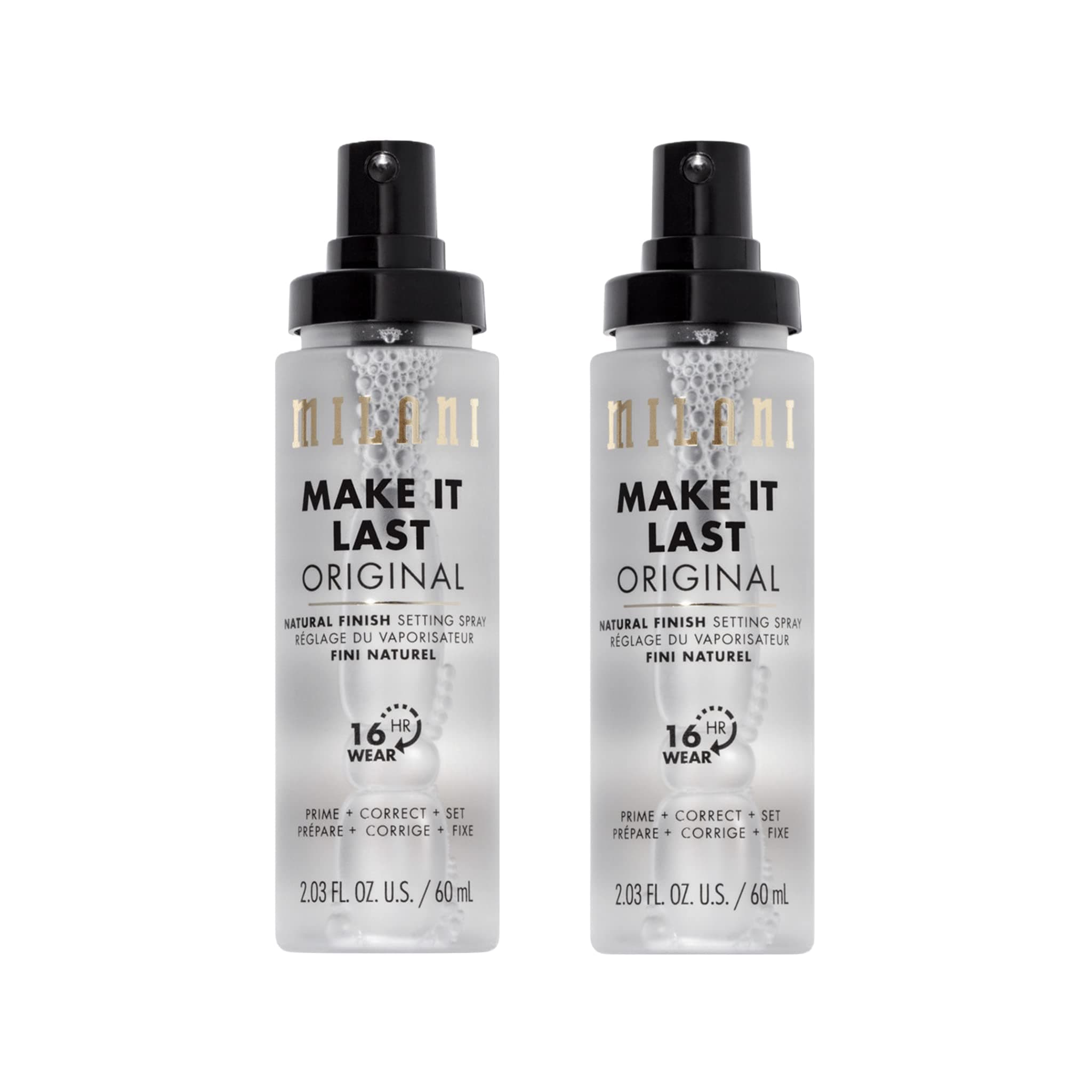 Make It Last Original - 2 Pack Natural Finish Setting Spray and Primer - Prime + Correct + Set - Long Lasting Makeup Primer and Spray