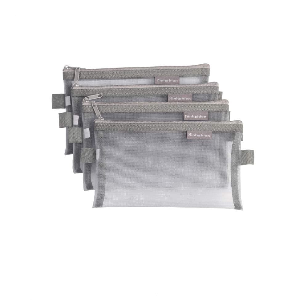 Zipper Pouch A6, 4 PCS, Mesh Bags Clear Zipper Pouch Small Organizer Bag Zipper Folder Bag Cosmetic Bags Travel Storage Bags