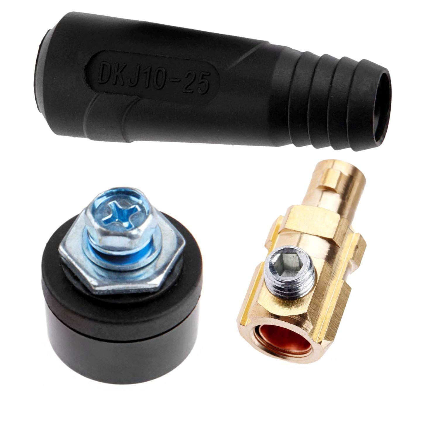 Marvedi Pair Cable Panel Connector Socket for TIG Welding Cable Panel Connector-Plug and Socket DKJ35-50 and DKZ35-50 Set Dinze Quick Fitting 300Amp-400Am (#1-2/0) 50-70mm