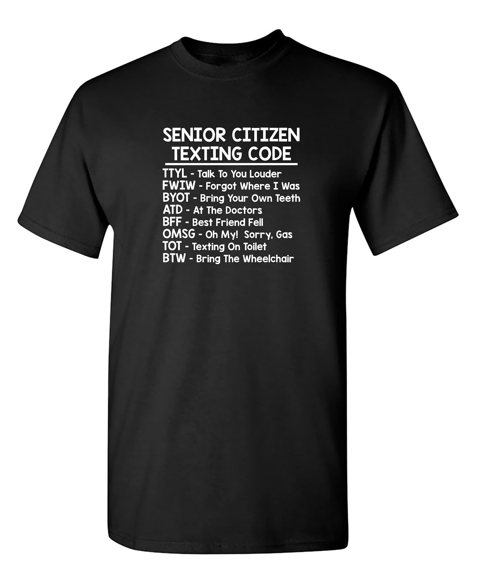 Senior Texting Grandparent Graphic Novelty Sarcastic Funny T Shirt