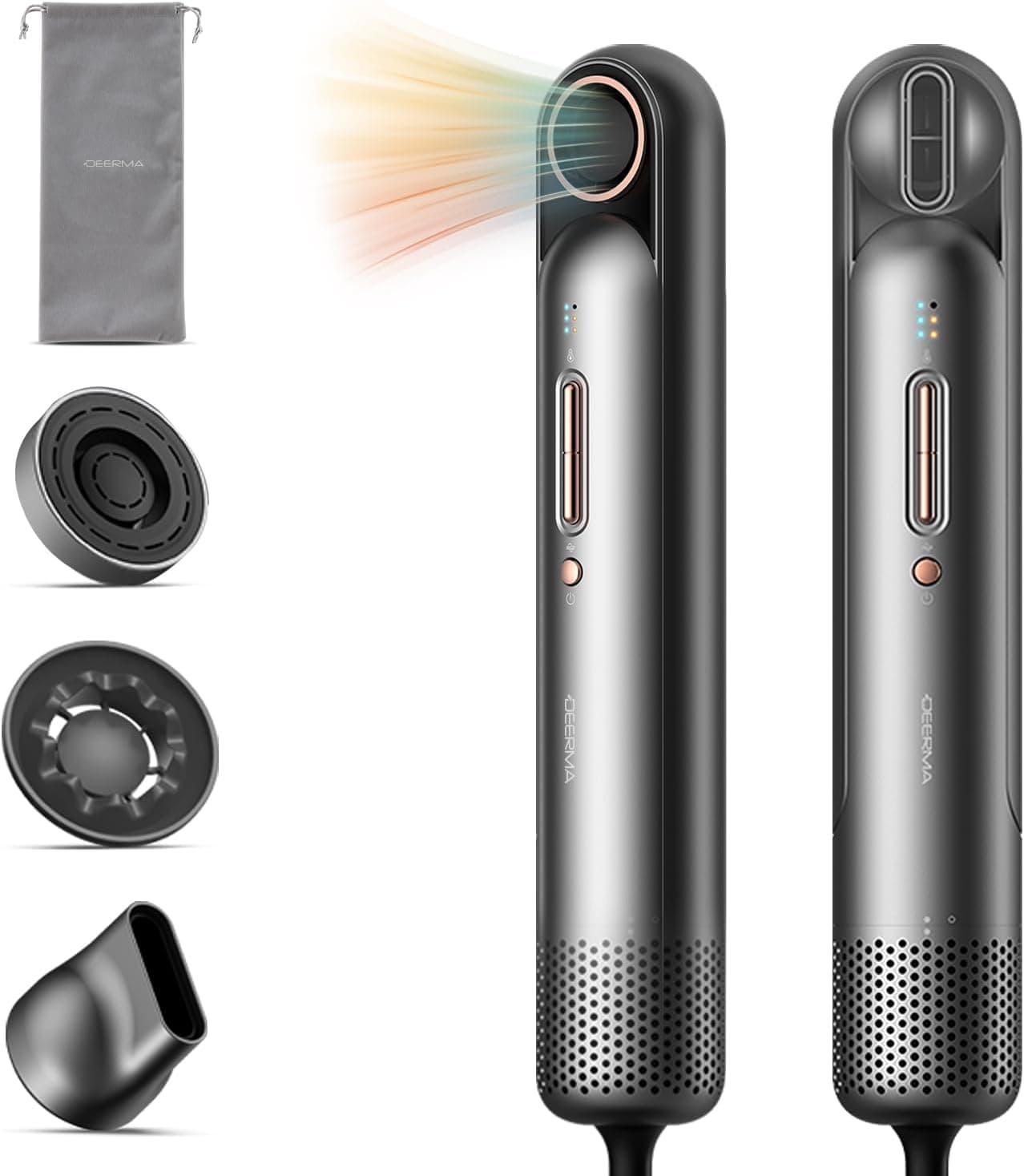 Deerma CF35 Hair Dryer with Fragrance Nozzle Head Lightweight and Columnar Design 12 Modes Adjustable Temperature, Strong Wind Motor Smooth Air Flow Smooth The Frizz