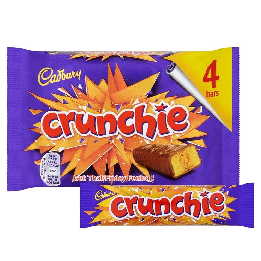 (1 Pack of 40) (4 BARS X 10) Cadbury - Crunchie Bars - 26g